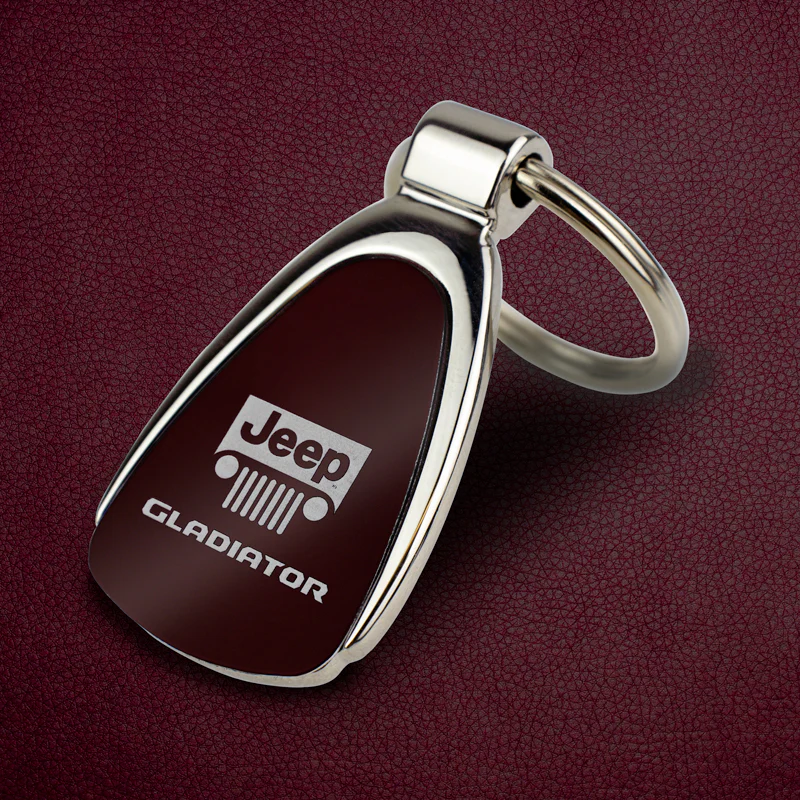Jeep Gladiator KCBUR.GLAD Burgundy Red Chrome Teardrop Key Fob Key Chain Key Ring Tag OFFICIAL LICENSED Au-Tomotive Gold - Image 7