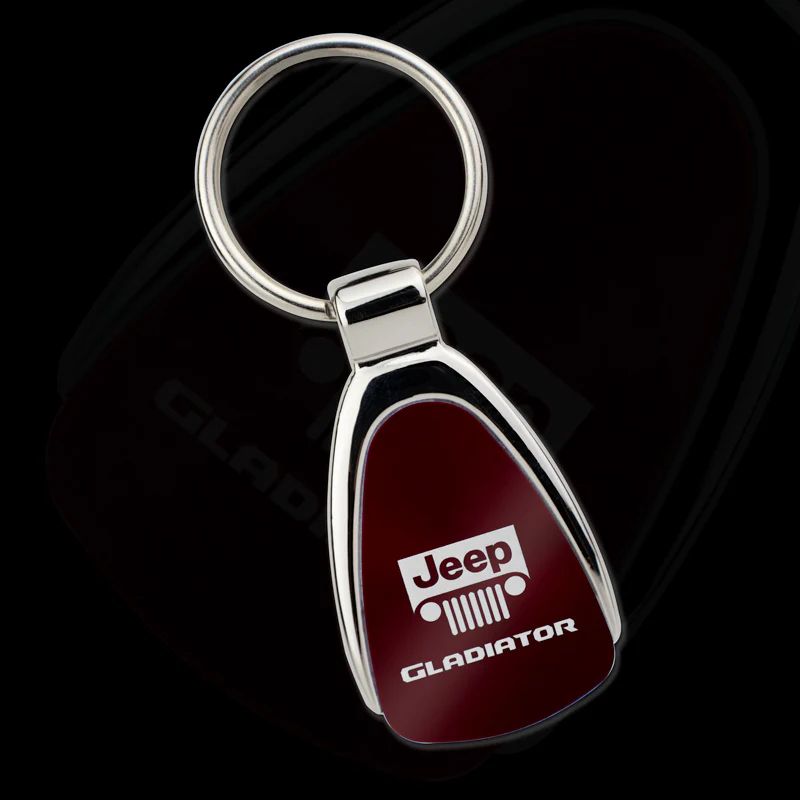Jeep Gladiator KCBUR.GLAD Burgundy Red Chrome Teardrop Key Fob Key Chain Key Ring Tag OFFICIAL LICENSED Au-Tomotive Gold - Image 8