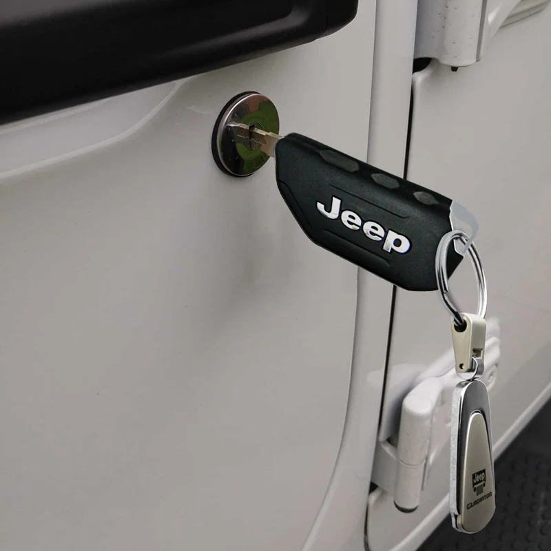 JEEP Gladiator Logo Tear Drop Authentic Chrome Key Fob Keyring Keychain Tag Lanyard - Image 4