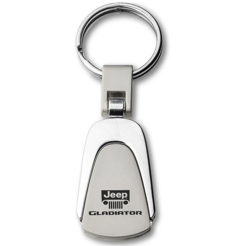 JEEP Gladiator Logo Tear Drop Authentic Chrome Key Fob Keyring Keychain Tag Lanyard - Image 5