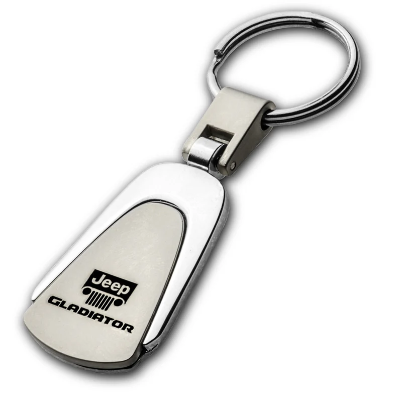 JEEP Gladiator Logo Tear Drop Authentic Chrome Key Fob Keyring Keychain Tag Lanyard - Image 8