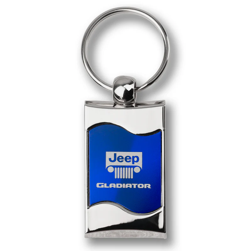 Jeep Gladiator Rectangular Blue Chrome Key Fob Key Chain Key Ring Tag OFFICIAL LICENSED Au-Tomotive Gold - Image 5