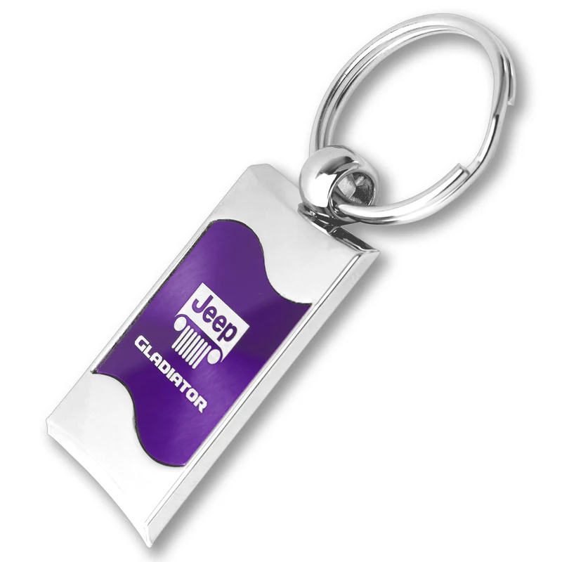 Jeep Gladiator Rectangular Purple Chrome Key Fob Key Chain Key Ring Tag OFFICIAL LICENSED Au-Tomotive Gold - Image 3