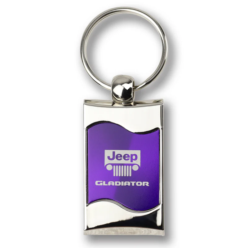Jeep Gladiator Rectangular Purple Chrome Key Fob Key Chain Key Ring Tag OFFICIAL LICENSED Au-Tomotive Gold - Image 4