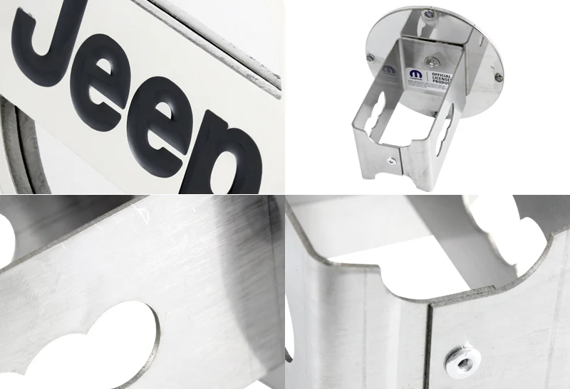 JEEP Polished Stainless Steel Hitch Cover Cap Plug For 2" Trailer Tow Receiver - Image 2