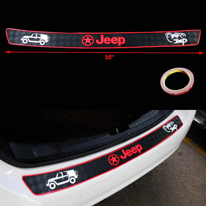 JEEP Rubber Car Rear Bumper Protector Trunk Sill Guard Scratch Pad X1 - Image 3