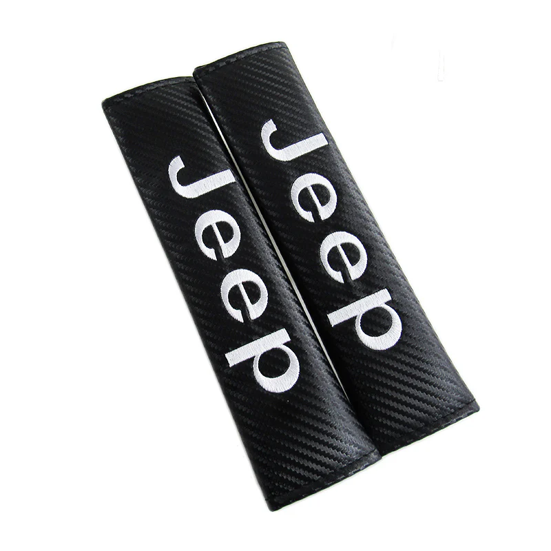 JEEP Set of Car 15" Steering Wheel Cover Quality Leather with Seat Belt Covers - Image 2