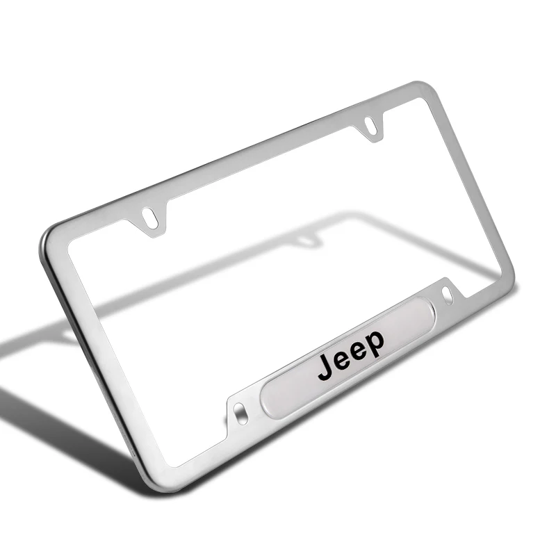 JEEP Silver Stainless Steel Metal License Plate Frame New 2pcs - Image 5