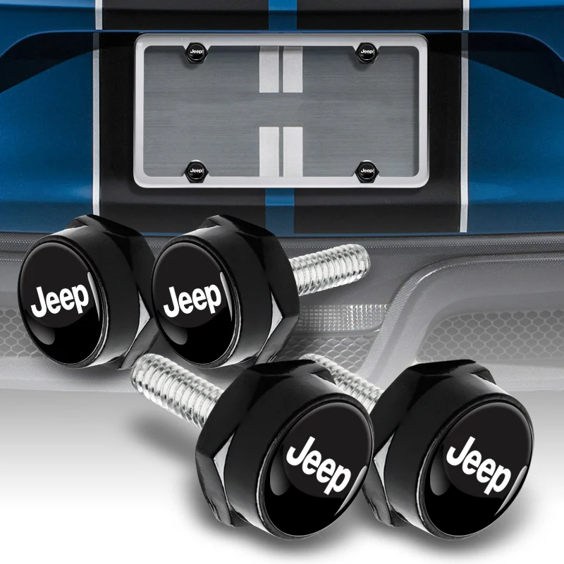 JEEP Stainless Steel 2pcs Black License Plate Frame with Caps Bolt Brand New SET - Image 6
