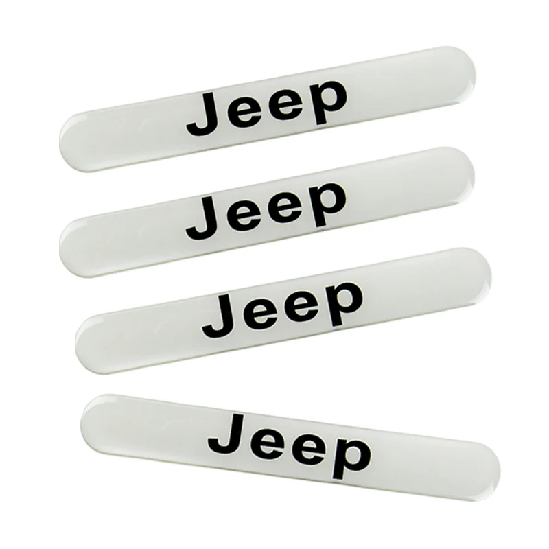 Jeep White Car Door Rear Trunk Side Fenders Bumper Badge Scratch Guard Sticker New 4 pcs - Image 5