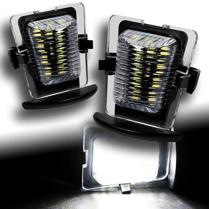 For 2007-2011 Jeep Wrangler Set of JK Xenon White 18-SMD LED 6000K License Plate Lights with Wheel Center Hub Caps - Image 3