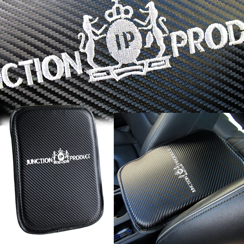 JP JUNCTION PRODUCE Car Center Console Armrest Cushion Mat Pad Cover Stitched Embroidery Logo with LED Cup Coaster Set - Image 2
