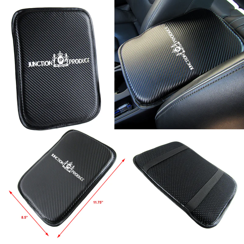 JP JUNCTION PRODUCE Car Center Console Armrest Cushion Mat Pad Cover Stitched Embroidery Logo with LED Cup Coaster Set - Image 9