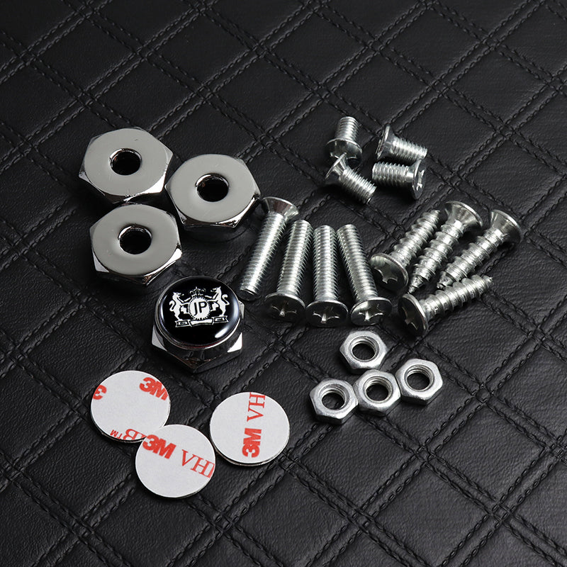 JP JUNCTION PRODUCE 4PCS New Car License Plate Frame Chrome Screw Bolt Cap Cover Fit For All Models - Image 2