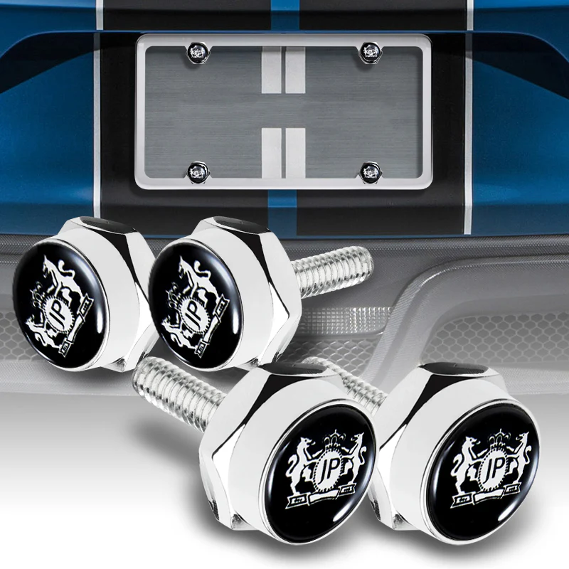 JP JUNCTION PRODUCE 4PCS New Car License Plate Frame Chrome Screw Bolt Cap Cover Fit For All Models - Image 3