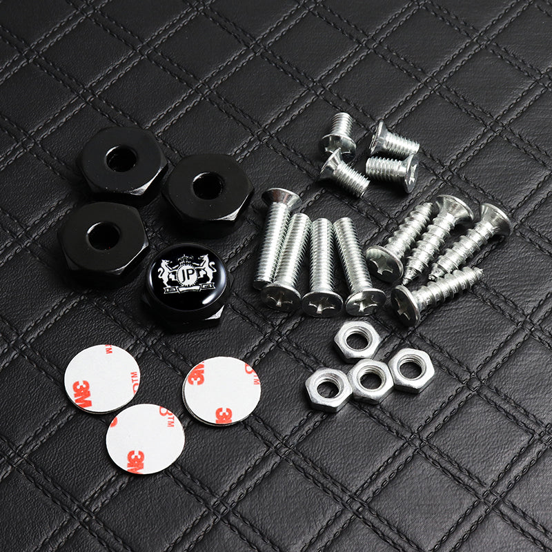JP JUNCTION PRODUCE 4PCS New Car License Plate Frame Screw Bolt Cap Cover Fit For All Models - Image 2