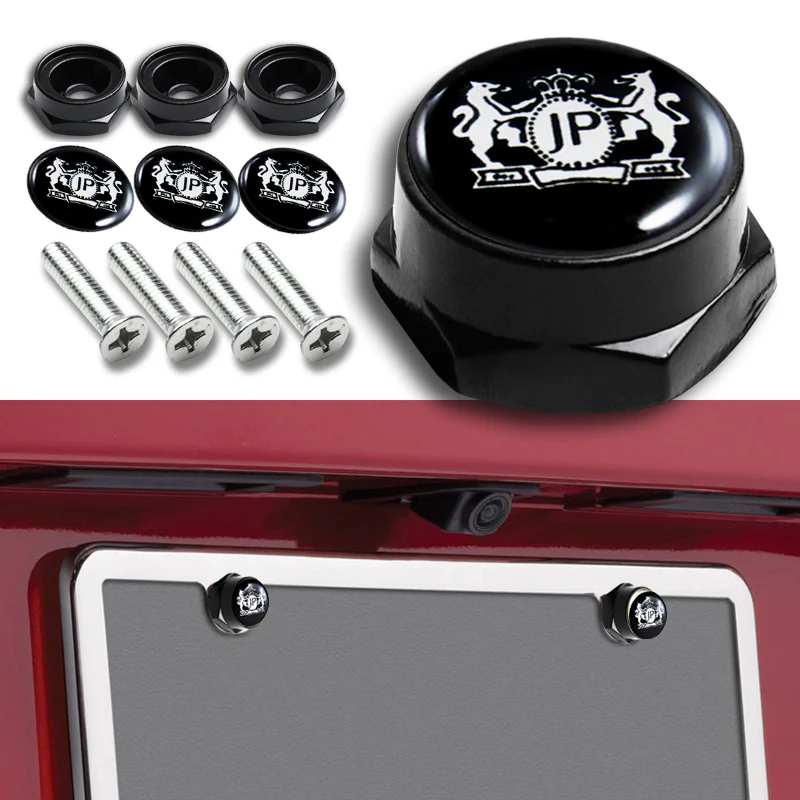 JP JUNCTION PRODUCE 4PCS New Car License Plate Frame Screw Bolt Cap Cover Fit For All Models - Image 3