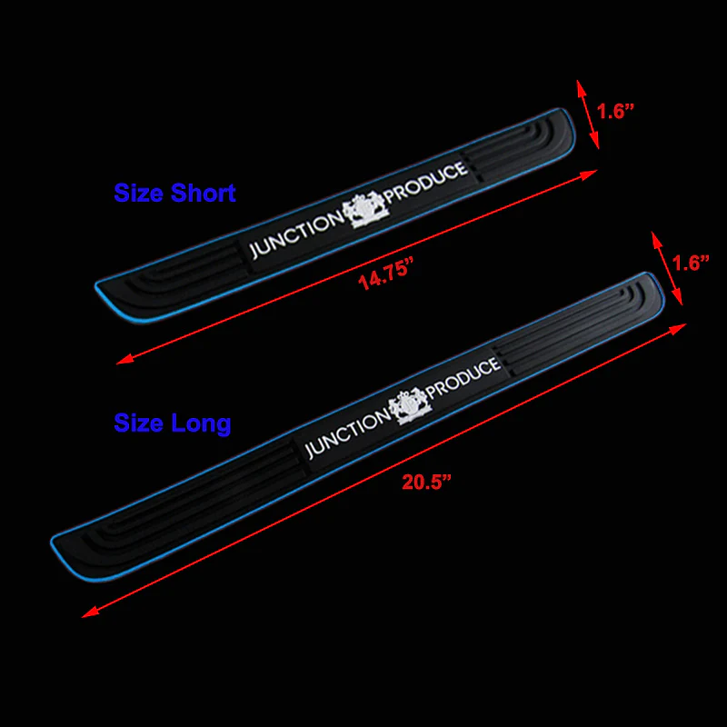 Junction Produce 4PC Blue Rubber Car Door Scuff Sill Cover Panel Step Protector - Image 6
