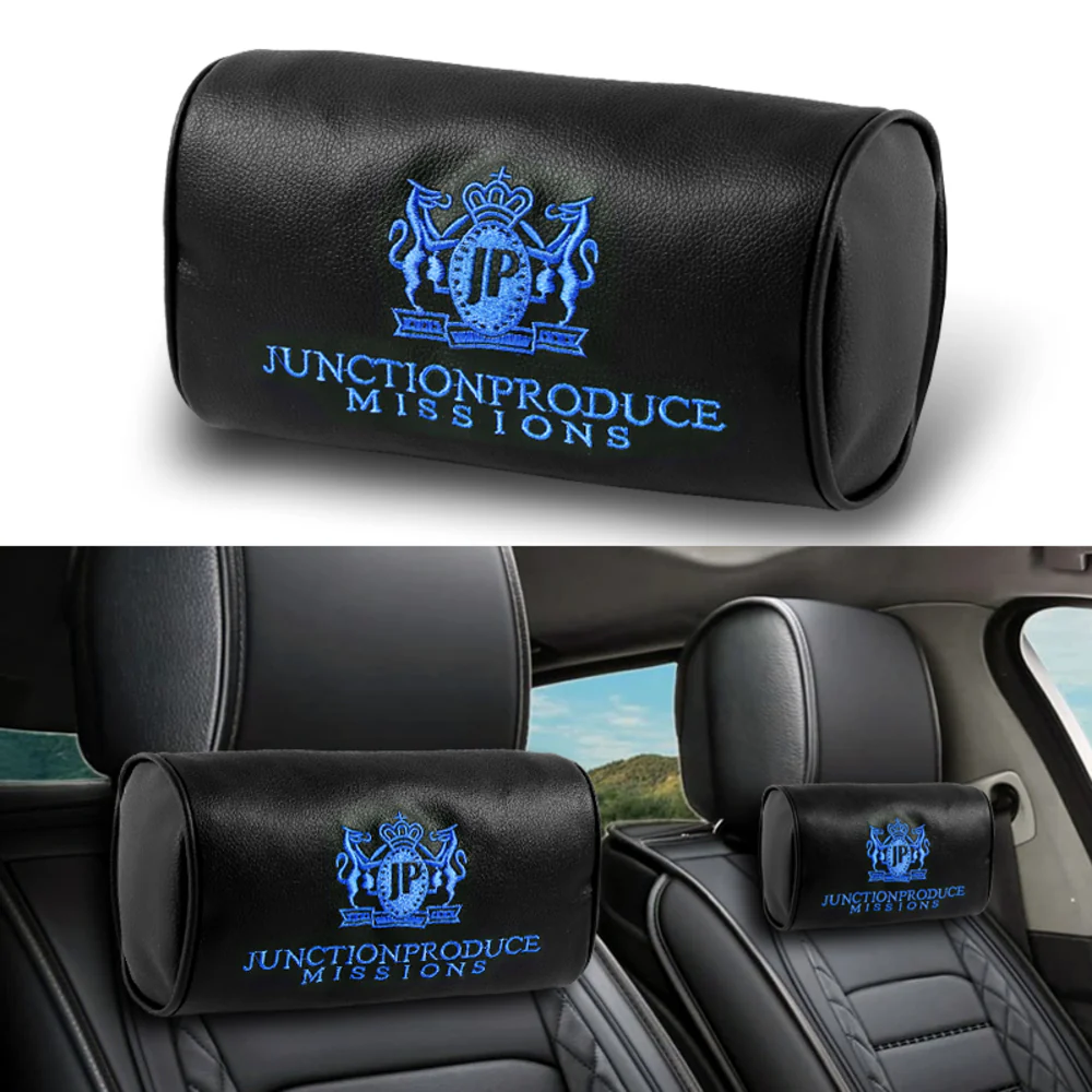 JUNCTION PRODUCE JP VIP Set Car Neck Rest Pillow Headrest Blue + GW Charm Kin Tsuna Rope - Image 2