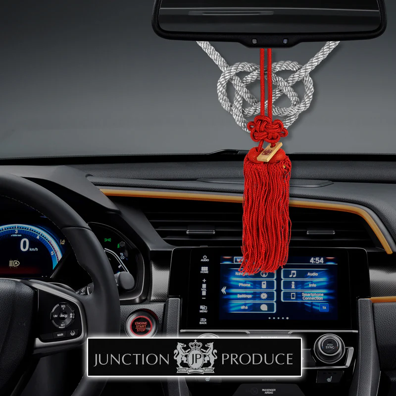 Junction Produce JP Pink Embroidery Set of Neck rest Pillows with Seatbelt Covers & SR Fusa Charm - Image 9