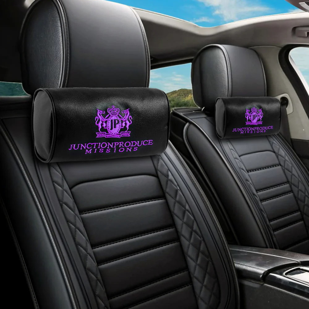 JUNCTION PRODUCE JP VIP Set Car Neck Rest Pillow Headrest Purple + GB Charm Kin Tsuna Rope - Image 3