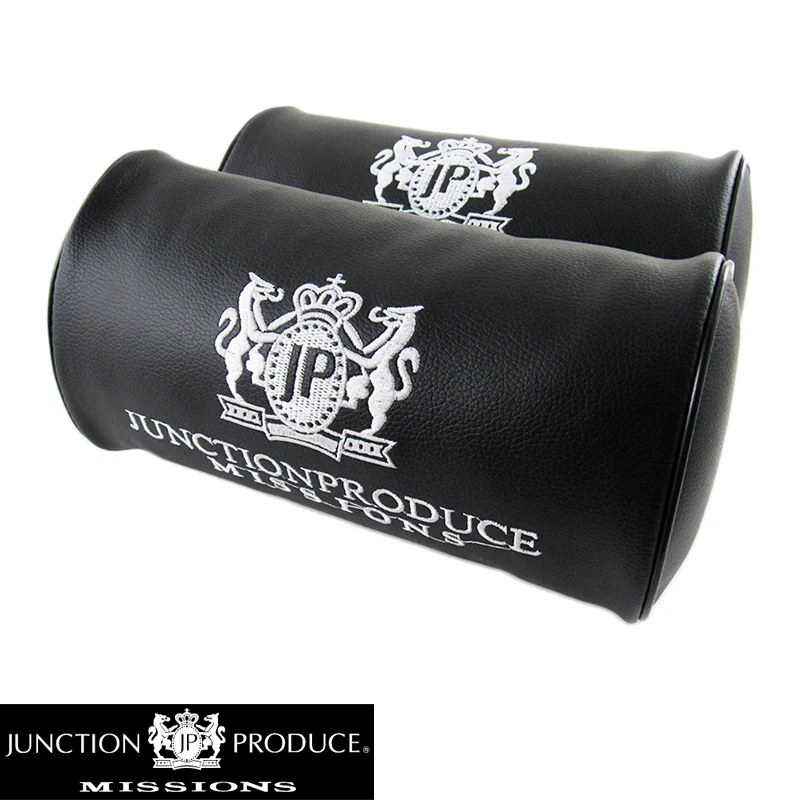 Junction Produce JP Embroidery Set of Black Neck rest Pillows with Seatbelt Covers & Fusa Charm - Image 6