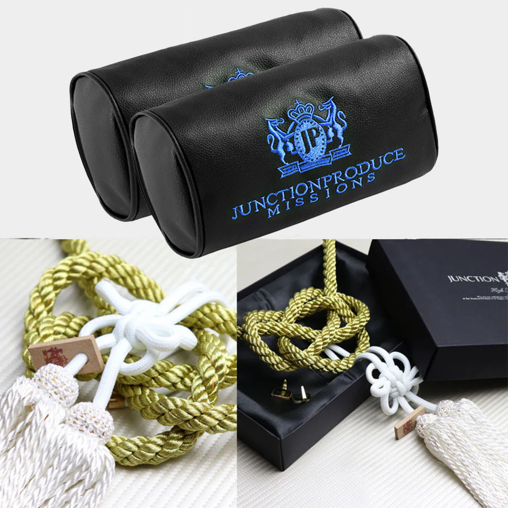 JUNCTION PRODUCE JP VIP Set Car Neck Rest Pillow Headrest Blue + GW Charm Kin Tsuna Rope - Image 9