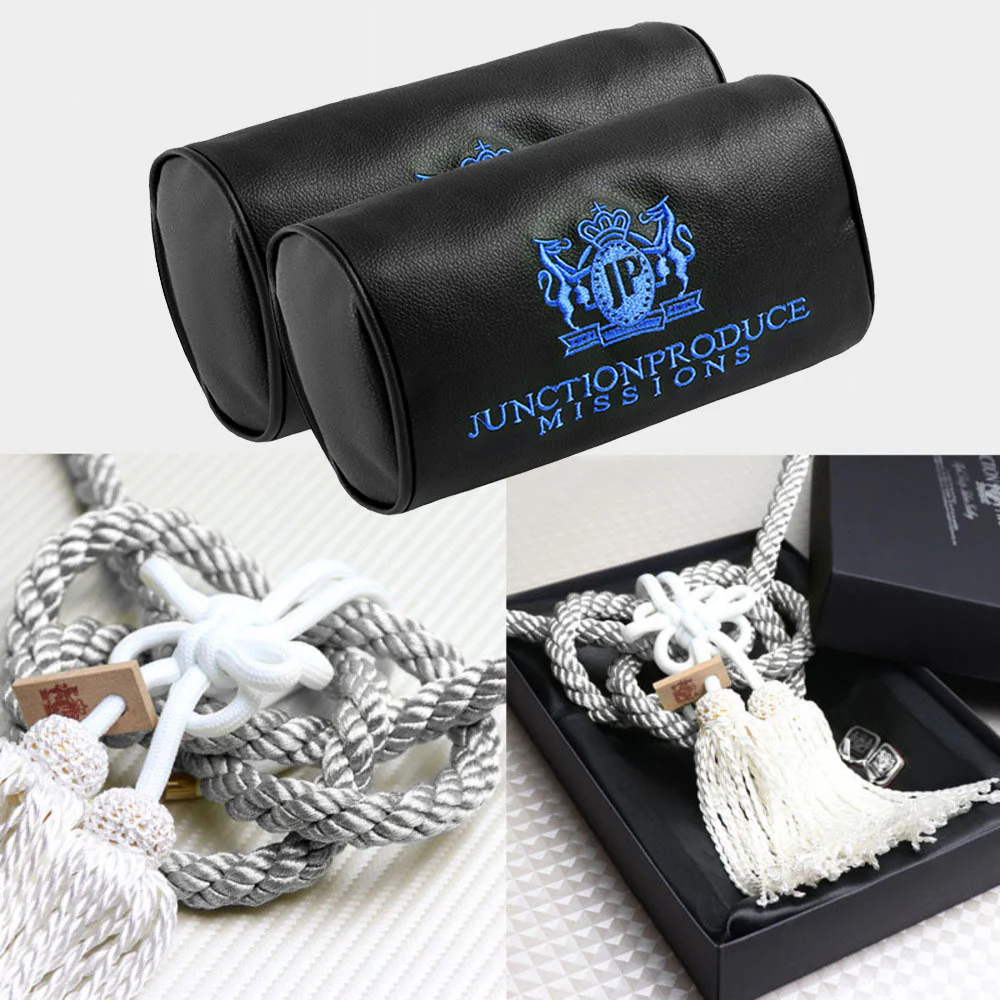 JUNCTION PRODUCE JP VIP Set Car Neck Rest Pillow Headrest Blue + SW Charm Kin Tsuna Rope - Image 9