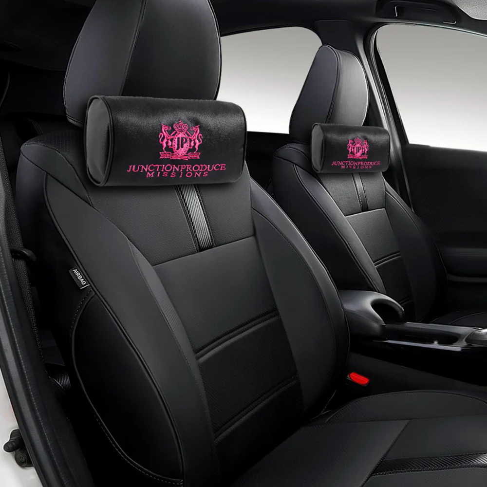 JUNCTION PRODUCE JP VIP Set Car Neck Rest Pillow Headrest Pink + SW Charm Kin Tsuna Rope - Image 3