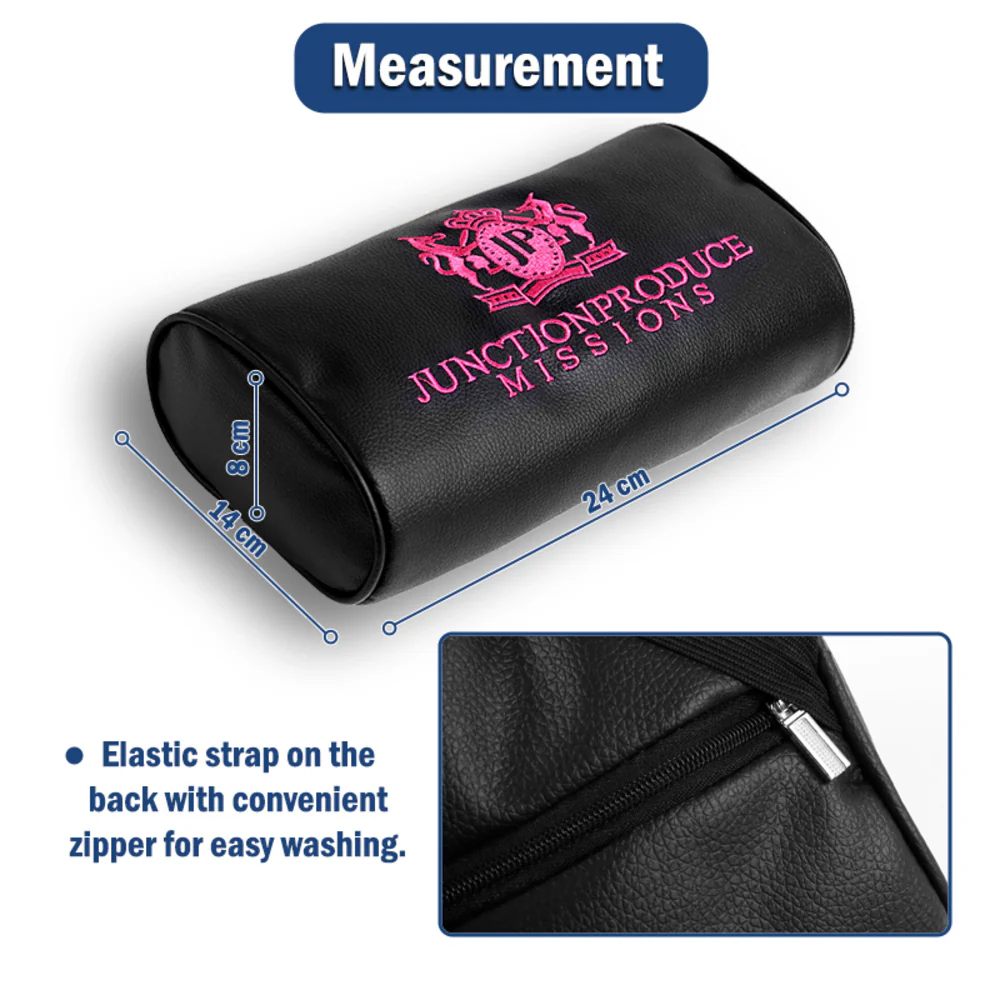 JUNCTION PRODUCE JP VIP Set Car Neck Rest Pillow Headrest Pink + SW Charm Kin Tsuna Rope - Image 8
