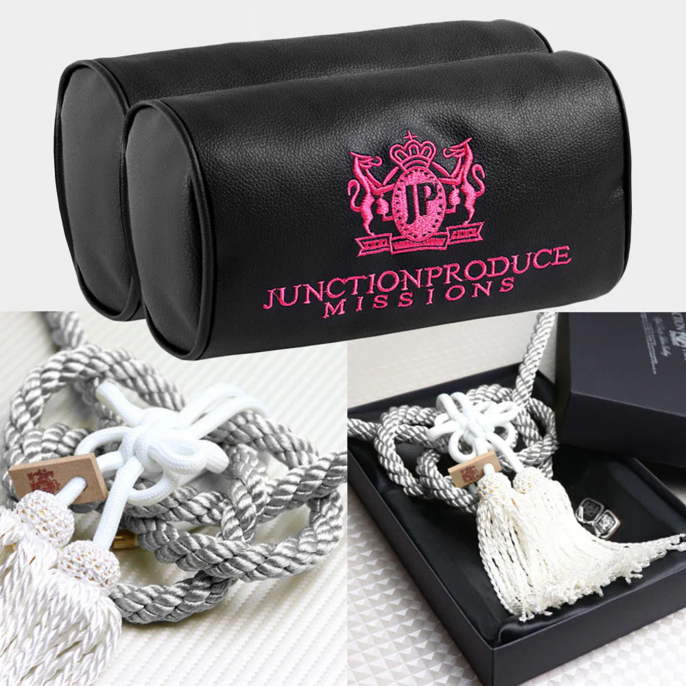 JUNCTION PRODUCE JP VIP Set Car Neck Rest Pillow Headrest Pink + SW Charm Kin Tsuna Rope - Image 9