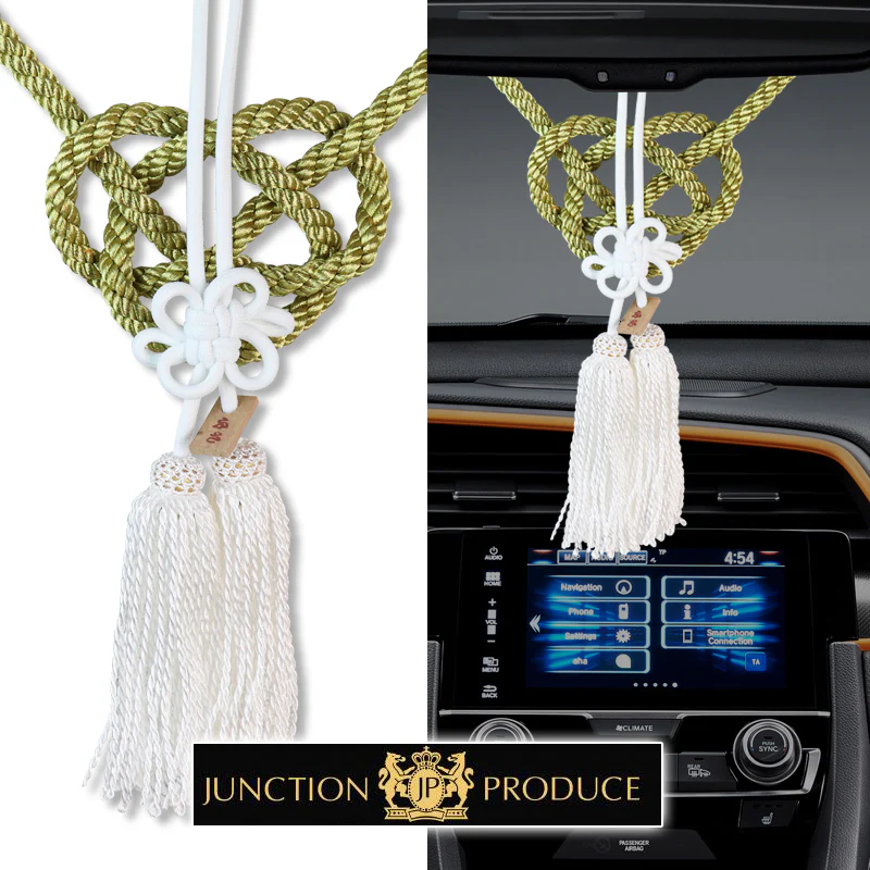 JUNCTION PRODUCE JP VIP Set Car Neck Rest Pillow Headrest Blue + GW Charm Kin Tsuna Rope - Image 3