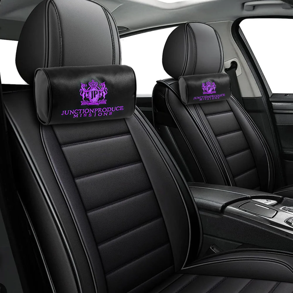 JUNCTION PRODUCE JP VIP Set Car Neck Rest Pillow Headrest PURPLE + GW Charm Kin Tsuna Rope - Image 8