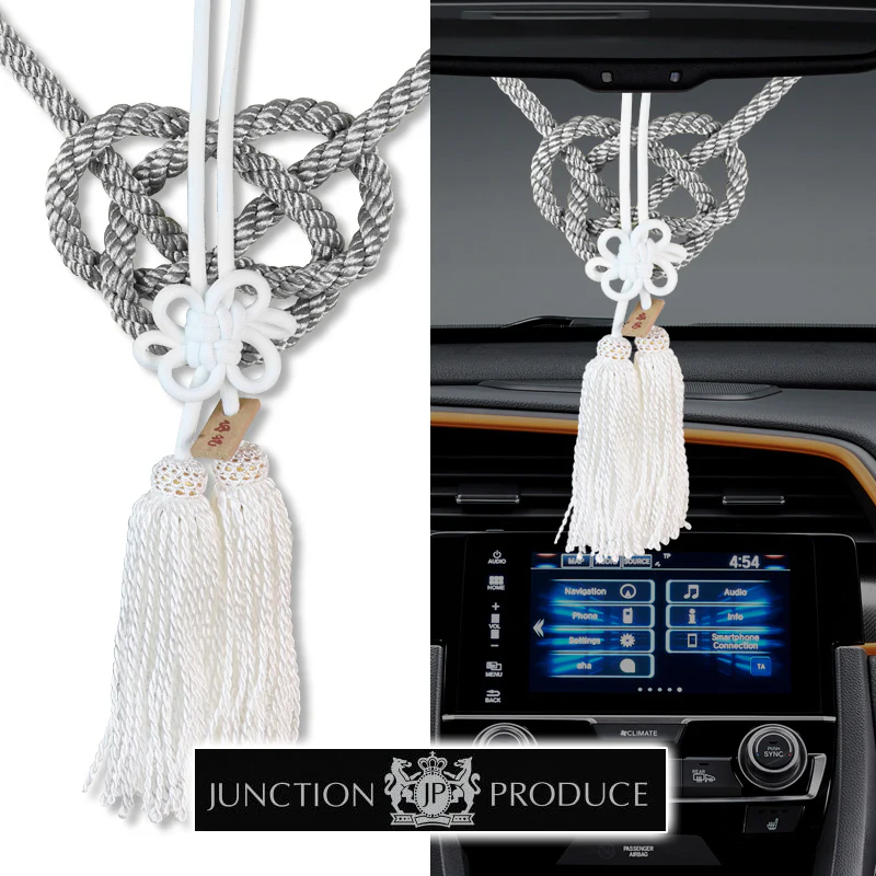 JUNCTION PRODUCE JP VIP Set Car Neck Rest Pillow Headrest Blue + SW Charm Kin Tsuna Rope - Image 2