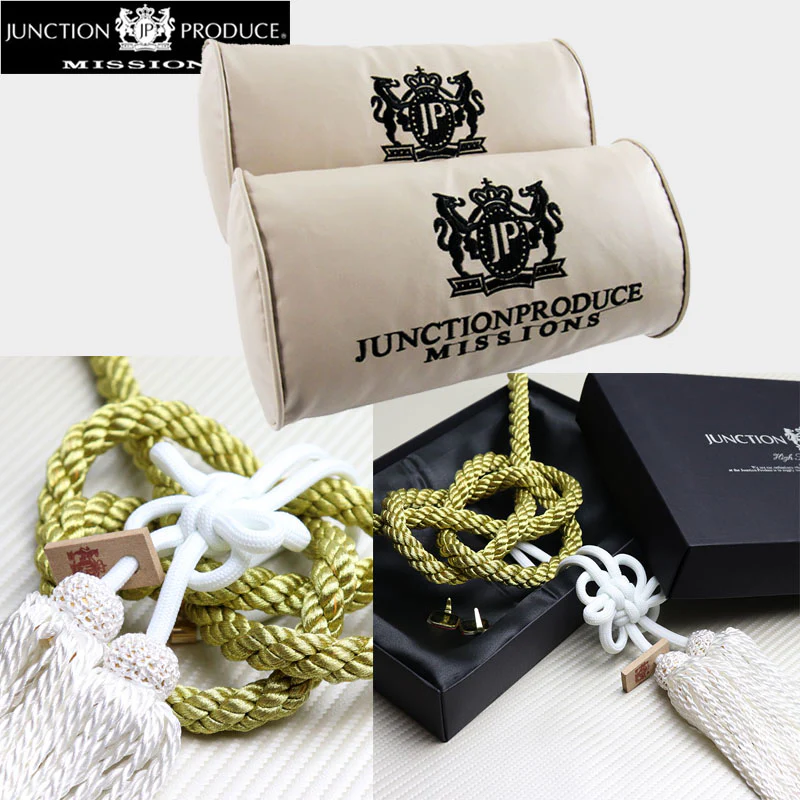 Junction Produce Set of Beige Seat Pillows & White Fusa Charm - Image 4