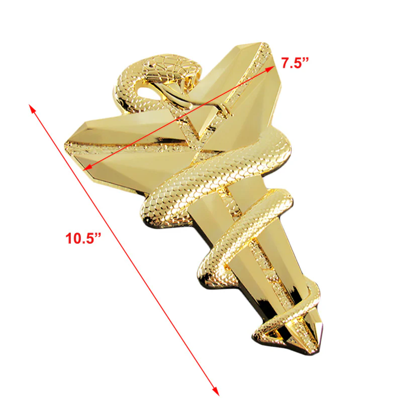Kobe Bryant Gold Mamba Set Snake Lakers Car 3D Metal Emblem Badge Decal Sticker w/ Keychain - Image 4