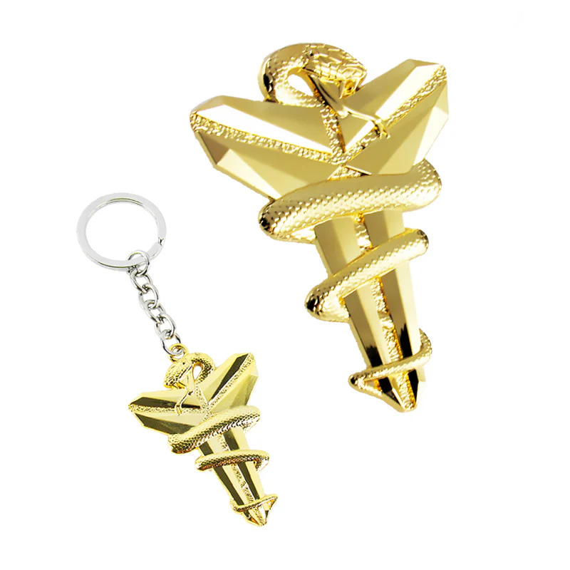 Kobe Bryant Gold Mamba Set Snake Lakers Car 3D Metal Emblem Badge Decal Sticker w/ Keychain - Image 6