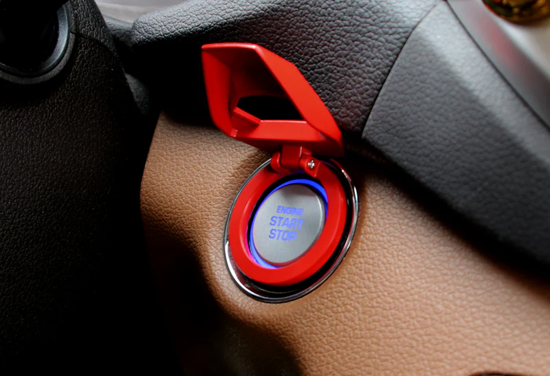Lambo-Style Aluminum Engine Start/Stop Button Ring Cover Trim -Red - Image 5