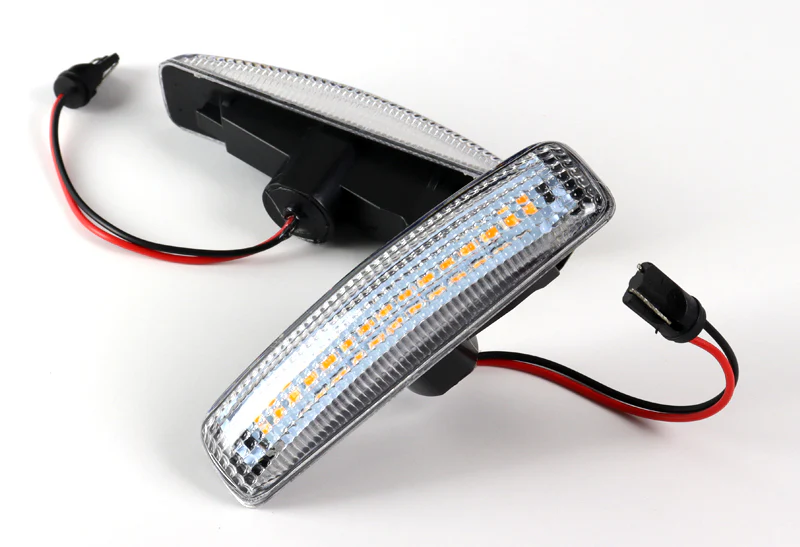Land Rover LR2 LR3 LR4 L320 Amber LED Turn Signal Front Side Marker Lights -Clear Lens - Image 2