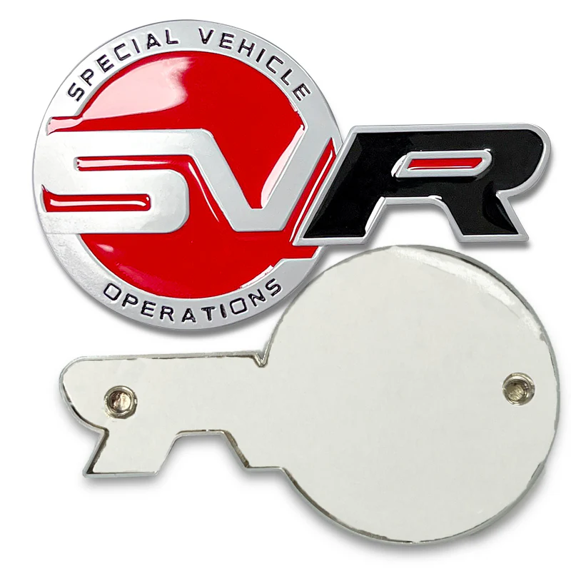 Land Rover Range Rover Set Red Black Badge Emblem Deck Lid Trunk Rear Decal with Car Front Bumper Grille Badge LED Light Universal - Image 9