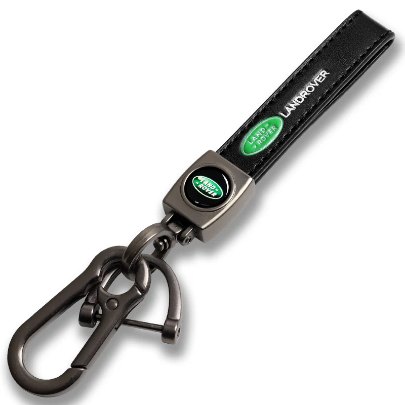 LANDROVER Universal Black 3D Logo Leather Metal Gift Decor Quick Release Lanyard Keychain - Image 4