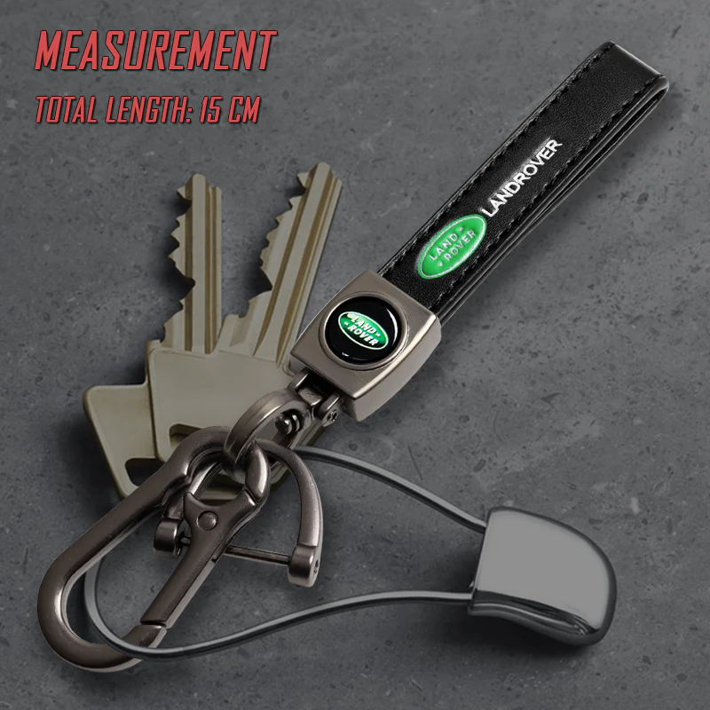 LANDROVER Universal Black 3D Logo Leather Metal Gift Decor Quick Release Lanyard Keychain - Image 6