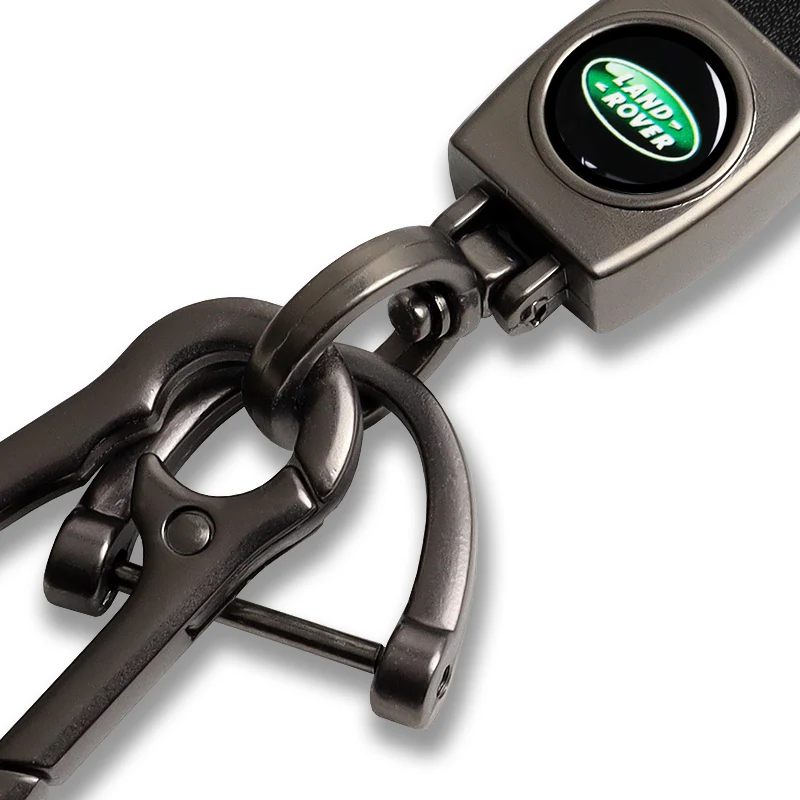 LANDROVER Universal Black 3D Logo Leather Metal Gift Decor Quick Release Lanyard Keychain - Image 7