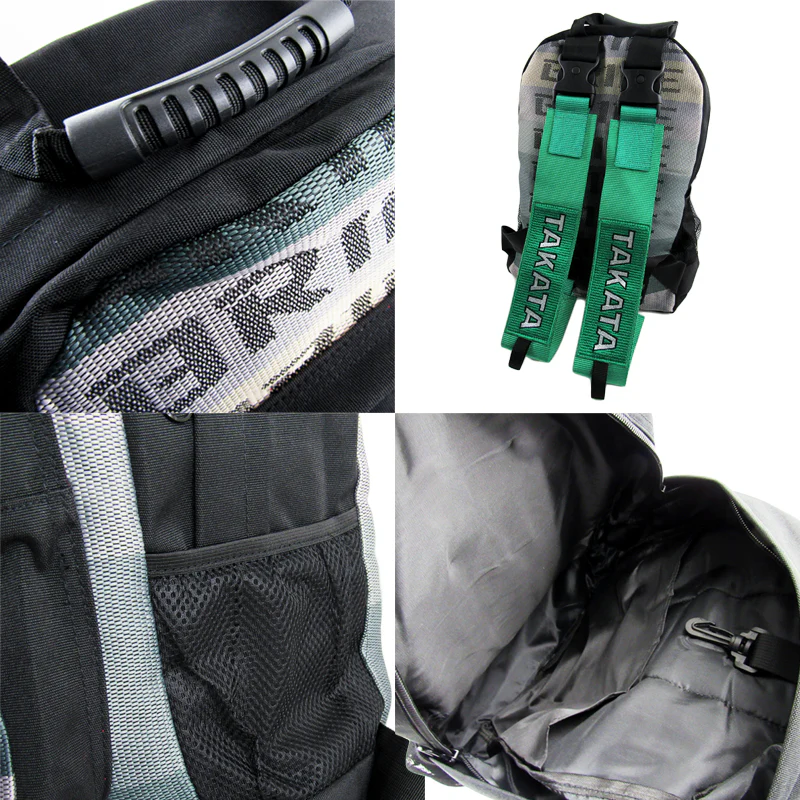 LARGE JDM BRIDE RACING Gradation Cloth Backpack with Takata Green Harness Adjustable Shoulder Straps - Image 5