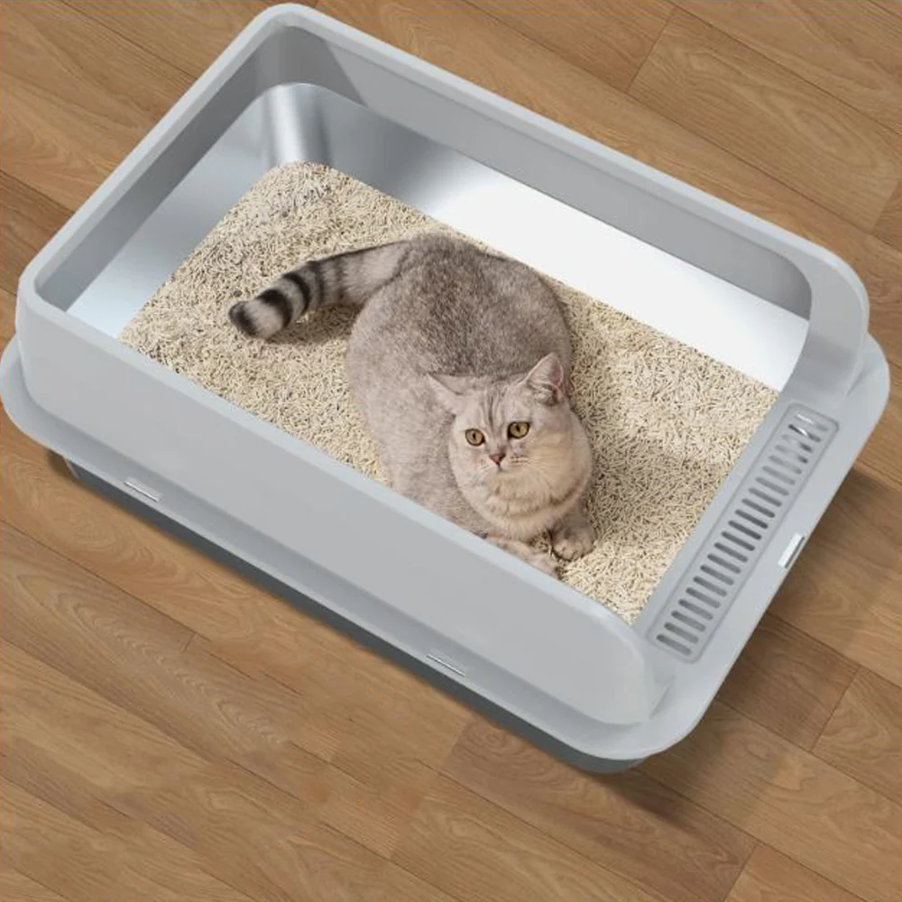 Large Stainless steel cat litter box, High Sides, Odor-Free, Non Stick and Easy Clean, 19.69"x13.78"x9.8" - Image 9