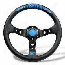 Leather Deep Dish Steering Wheel For OMP MOMO Racing Blue Stitch 330mm Vertex - Image 5