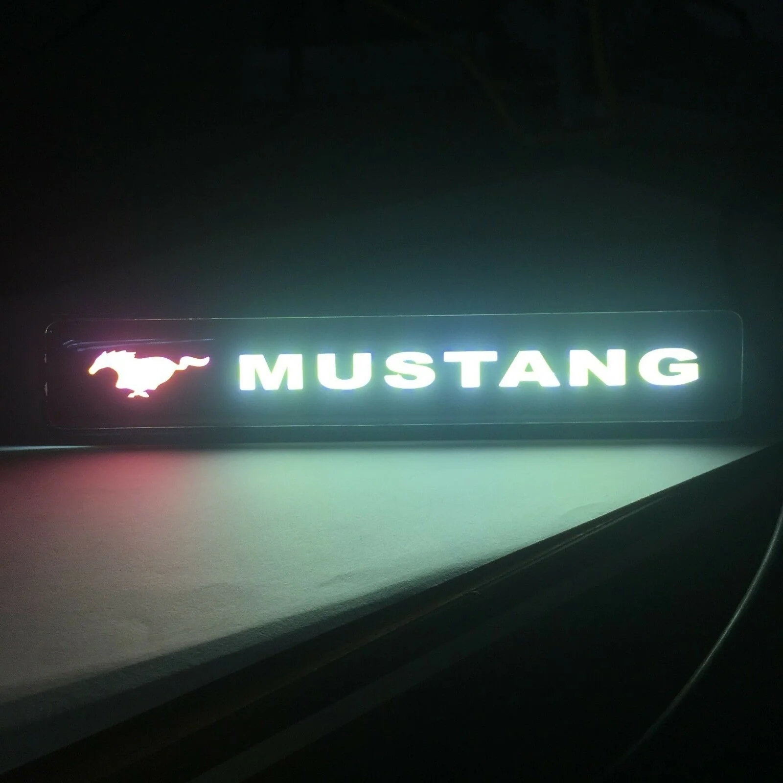 LED Light Car Front Grille Emblem Badge Illuminated Decal Sticker For Mustang X1 - Image 3