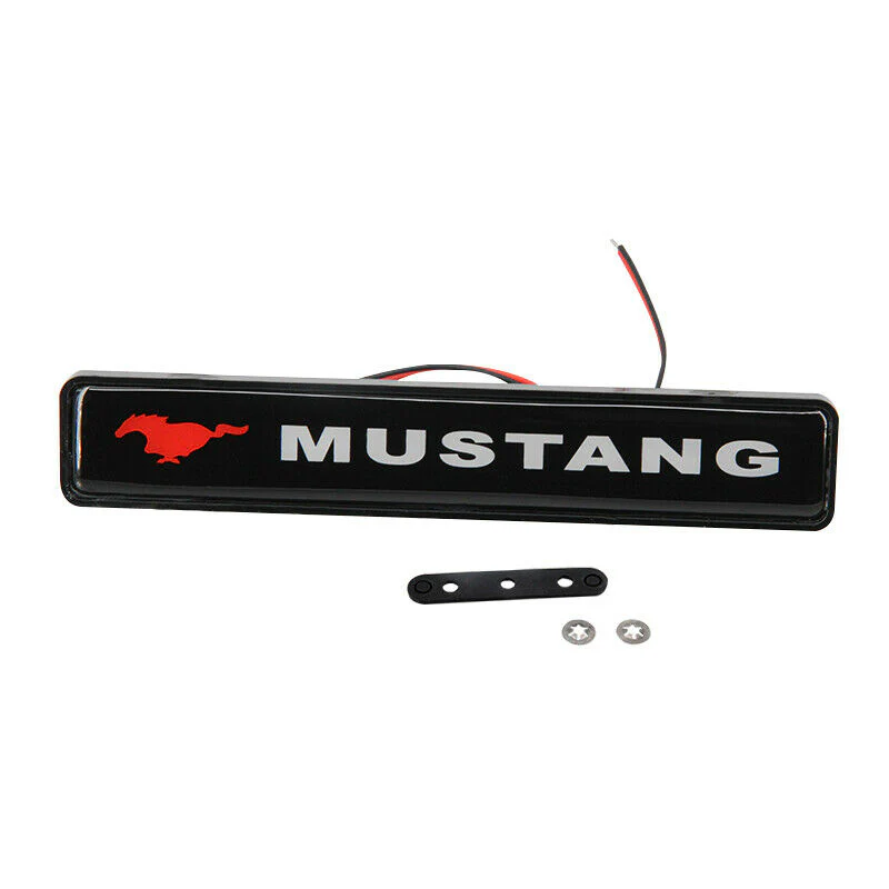 LED Light Car Front Grille Emblem Badge Illuminated Decal Sticker For Mustang X1 - Image 4