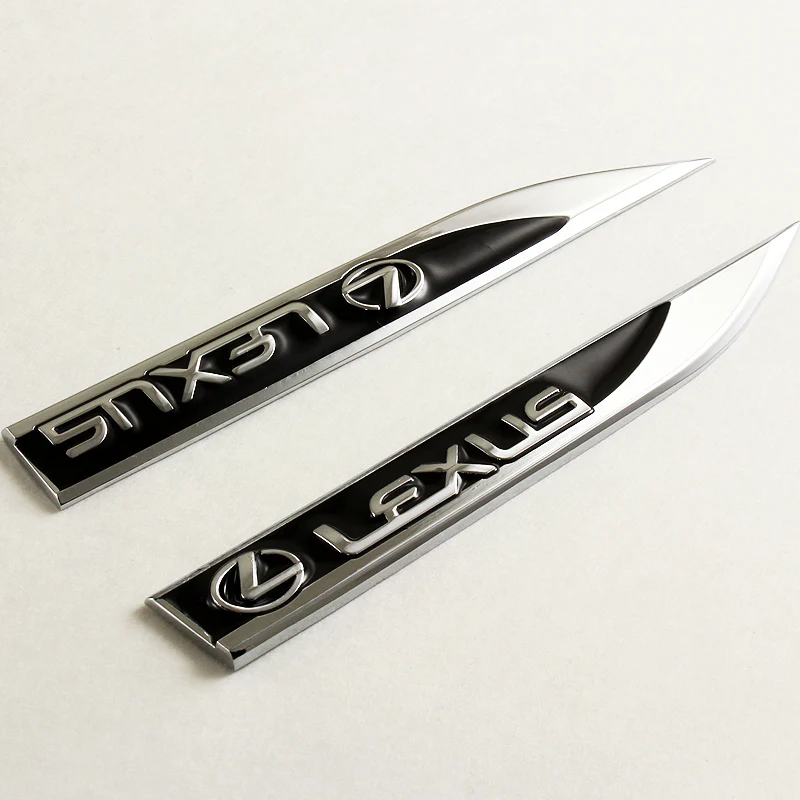 Lexus Black 3D Metal Emblem Sticker 2 pcs - Image 4
