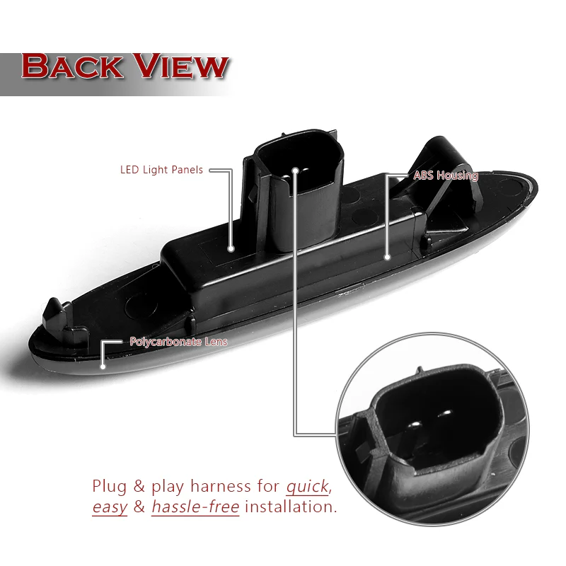 Lexus IS250 IS350 SC430 / Toyota Highlander Amber LED Turn Signal Front Side Marker Lights -Smoked Lens - Image 3